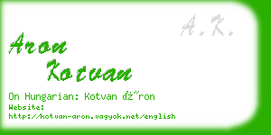 aron kotvan business card